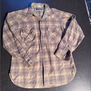 Pendleton tan and Brown Plaid Shirt